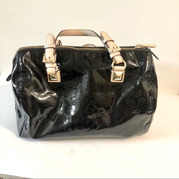 Michael Kors Patten Leather Black Satchel Bag - Picture 1 of 13